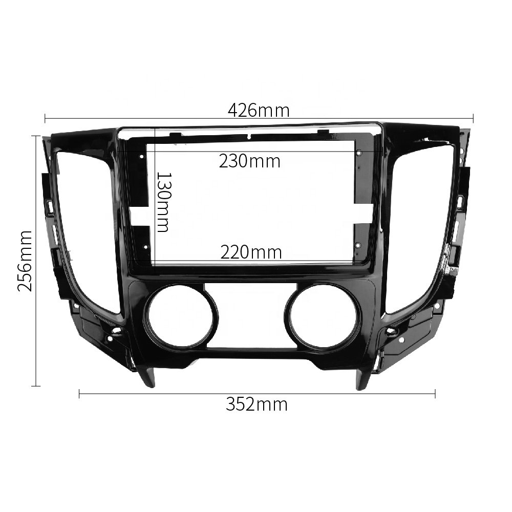 Stereo Panel for MITSUBISHI TRITON 9INCH MANUAL AC Car Radio Fascia GPS Navigation Frame Dash Installation Trim Kit Bezel