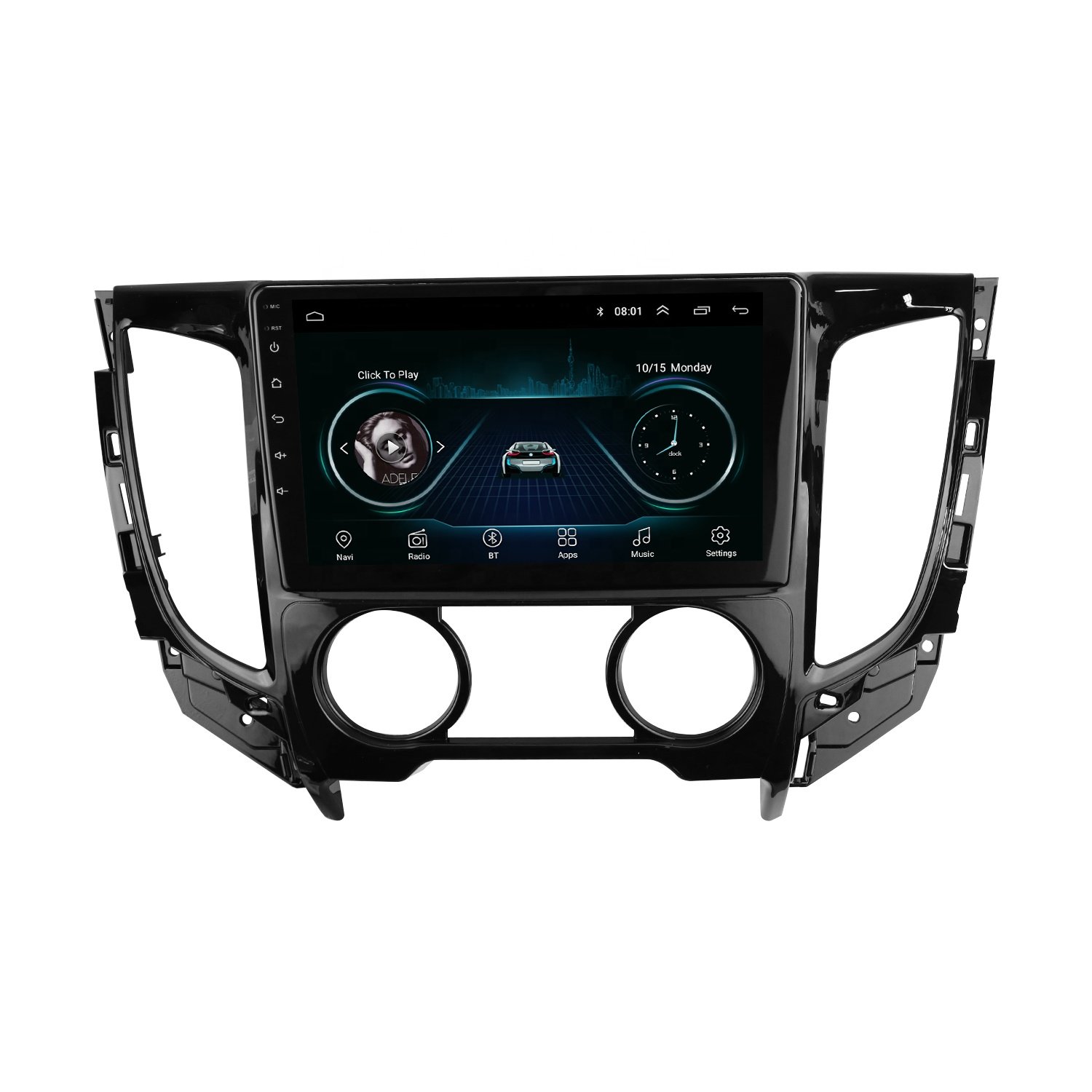 Stereo Panel for MITSUBISHI TRITON 9INCH MANUAL AC Car Radio Fascia GPS Navigation Frame Dash Installation Trim Kit Bezel