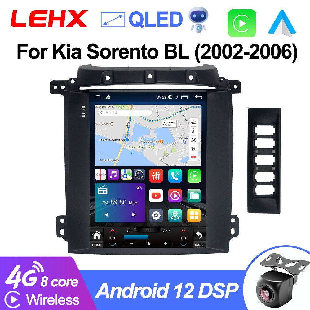 LEHX 8 Core L6 Pro 2 Din Radio Car Android Multimedia Player For KIA Sorento BL 2002 - 2006 Tesla Style Carplay auto GPS Stereo