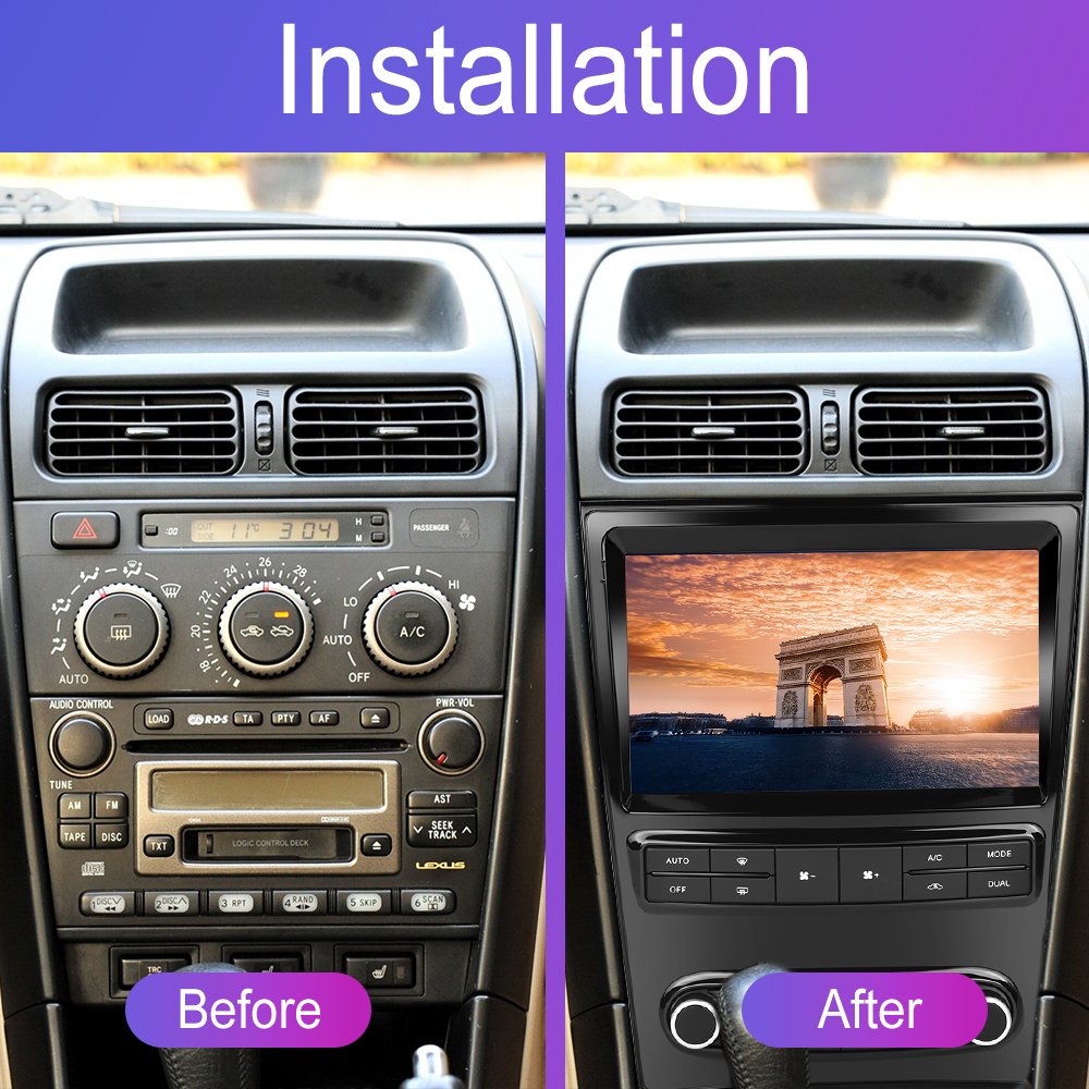 (USA Stock) Podofo 9'' Android Car Radio Carplay Android Auto GPS RDS HIFI Support AHD Camera For Lexus IS/GS300 1999-2004