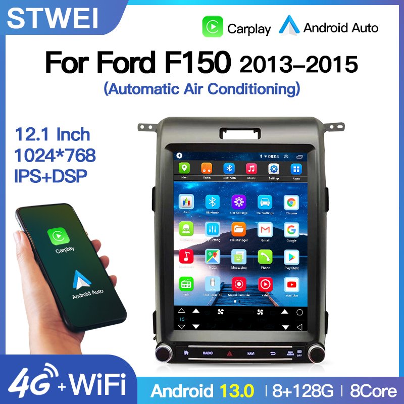 Car Radio For Ford F150 2013-2015 Tesla Vertical Screen Carplay Navigator Multimedia Video Player Stereo Auto GPS Navigation BT
