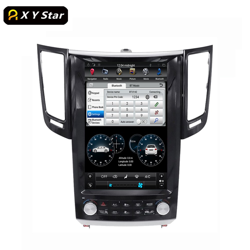 12.1" Tesla Style Video Car Dvd Player Built-in Hd Android Navigation For Infiniti FX FX25 FX35 FX37 Qx70 FX50