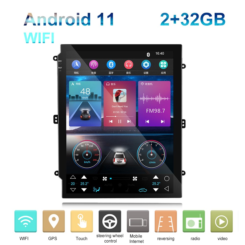Podofo 9.7" Android 11 Car Stereo For Toyota RAV4 2009-2012 Car Radio Carplay Android Auto GPS BT Wifi Hifi Audio FM RDS