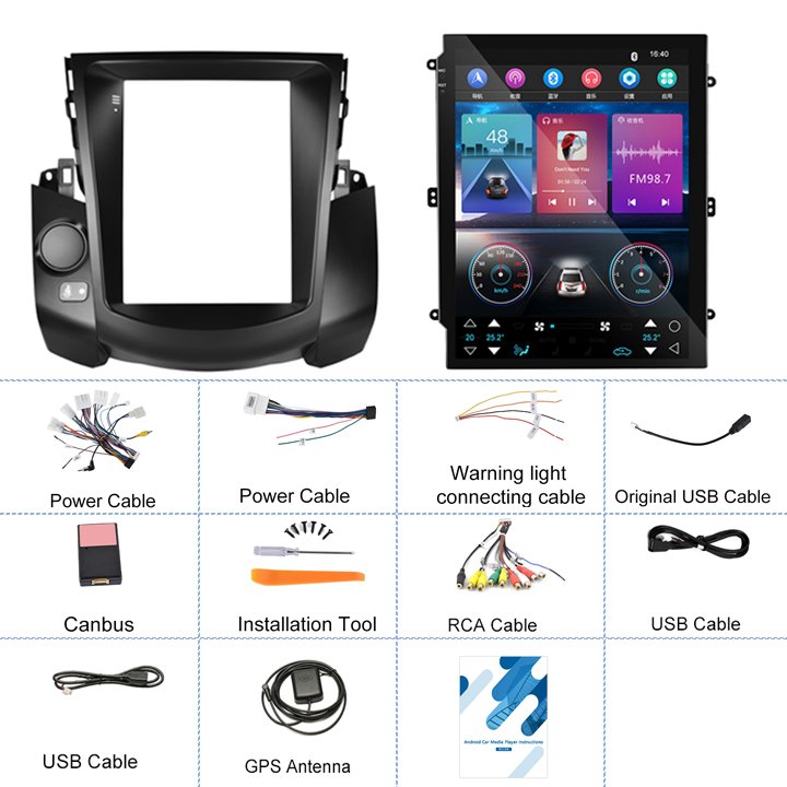 Podofo 9.7" Android 11 Car Stereo For Toyota RAV4 2009-2012 Car Radio Carplay Android Auto GPS BT Wifi Hifi Audio FM RDS