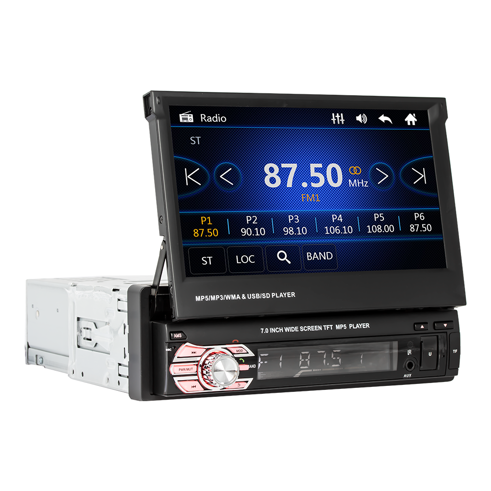 2024 Karjoys New Car DVD Player 7-inch Telescopic machine car Radio MP5 Radio media player