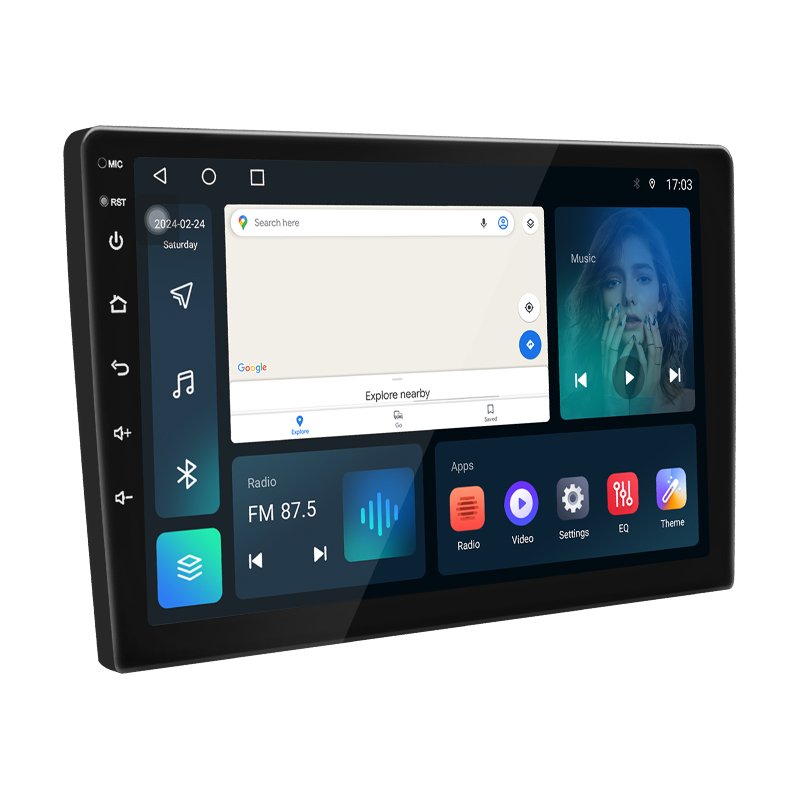 Qled Screen 9Inch Double Din Car Stereo 2Din Android Car Radio Car DVD Player Navigation GPS 2.0ghz For Ford Figo With Fit Frame