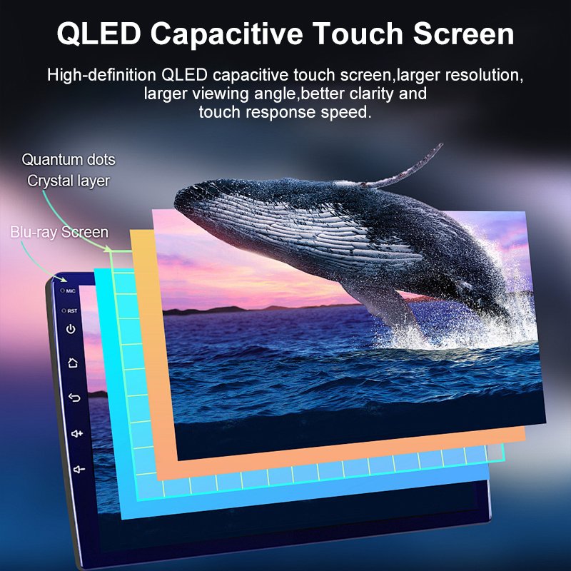 Qled Screen 9Inch Double Din Car Stereo 2Din Android Car Radio Car DVD Player Navigation GPS 2.0ghz For Ford Figo With Fit Frame