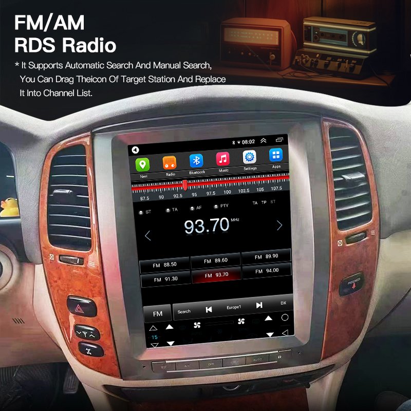 For Lexus LX470 For Toyota Land Cruiser LC100 2006-2011 Car Radio Player GPS Navigation Video Multimedia Android 13 Auto Carplay