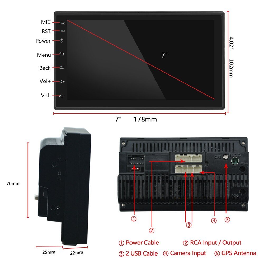 Supplier Manufacturer Oem Double Din Car Radio Car Mp5 Player Car Screen Android Carplay Radio Bluetooth