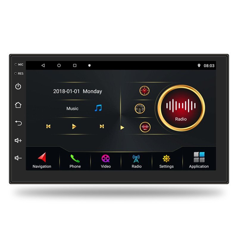 Android system gps player hands free car radio big 7 inch full touch screen for camera and multimedia