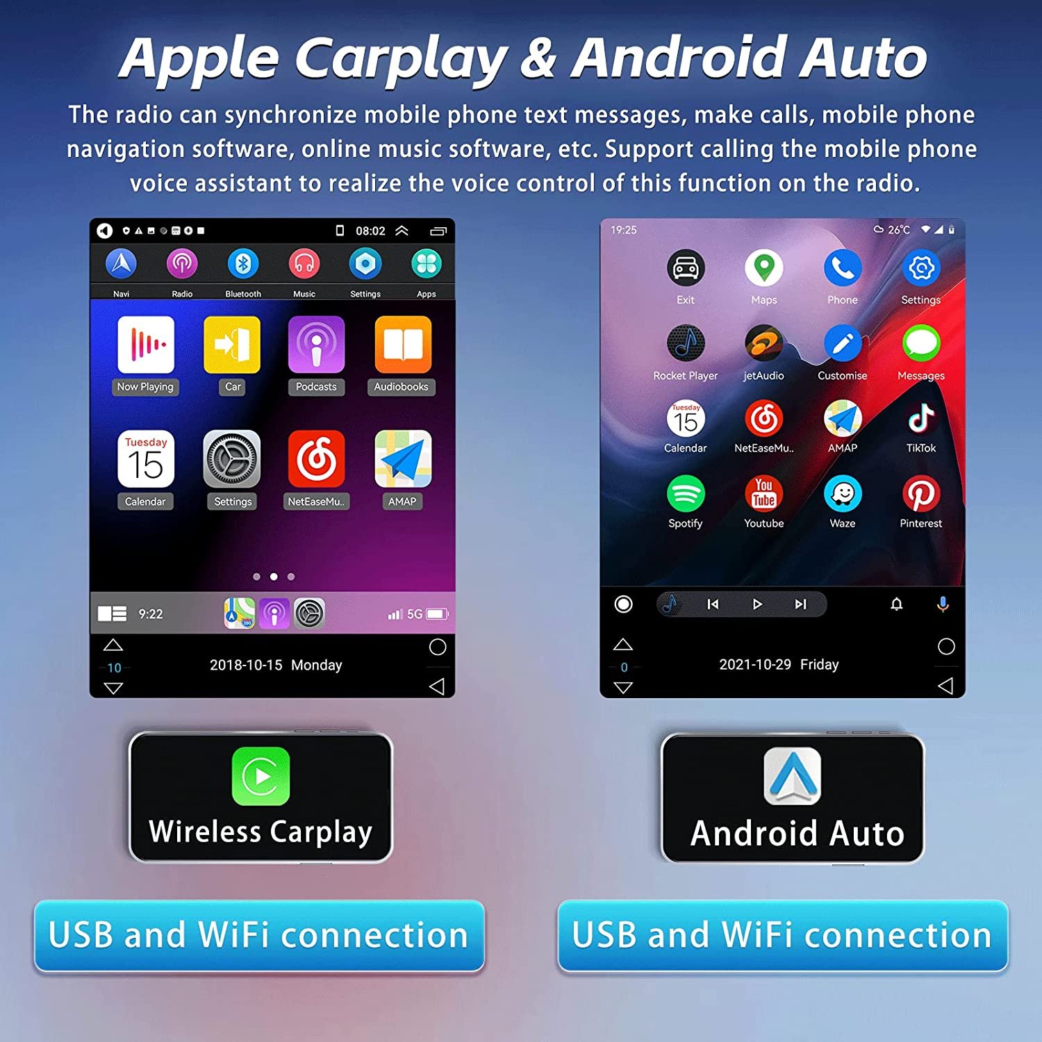 (USA Stock) Podofo 9.7" Android Car Stereo Car Radio For Hyundai Sonata 2010-2015 With Carplay Android Auto GPS Wifi Hifi FM RDS