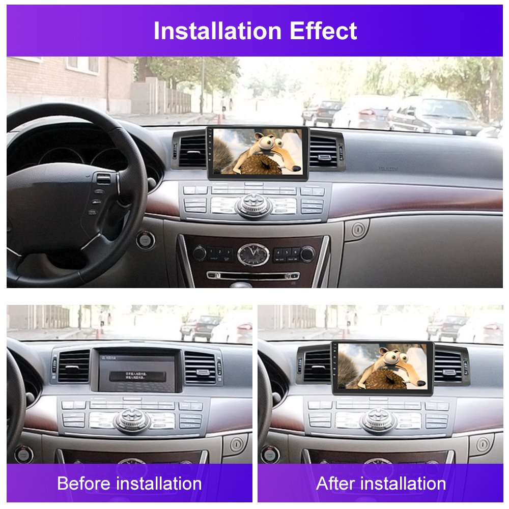 Podofo 9'' Car Radio Fascia Damage-free Special Kit Car DVD Player Frame For INFINITI M35 2007-2009/Nissan fuga 2005-2007