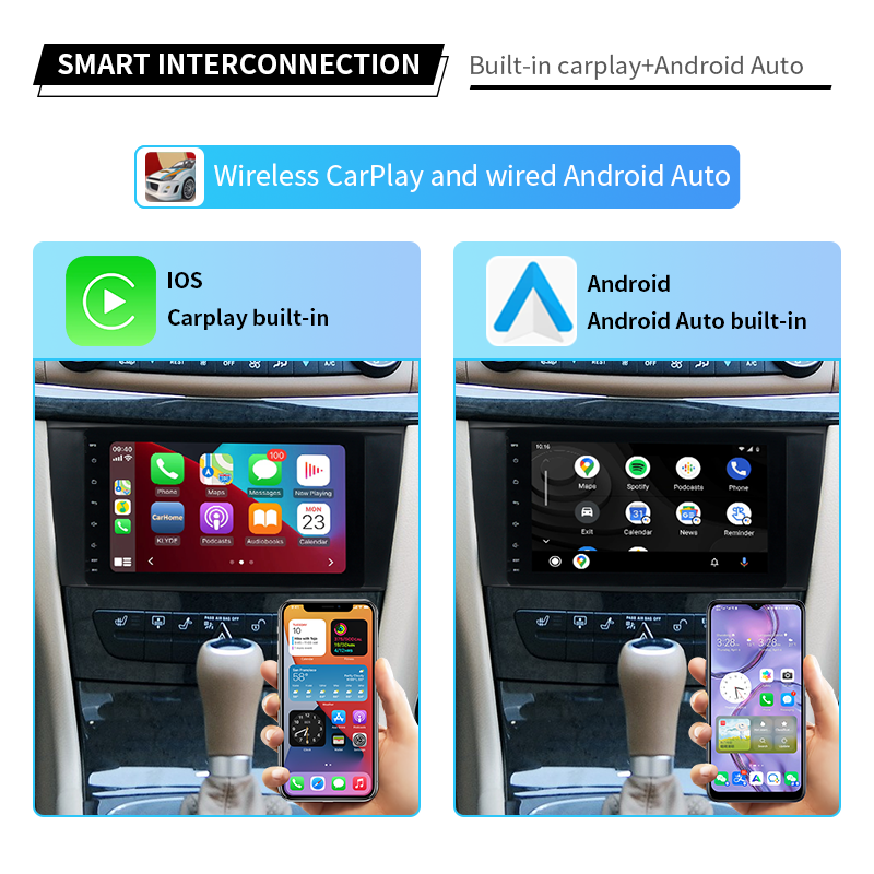 Klyde 7/8 Inch 2DIN Android 12 Carplay Screen Auto Electronics Stereo Car DVD Player For Mercedes Benz W219 W211