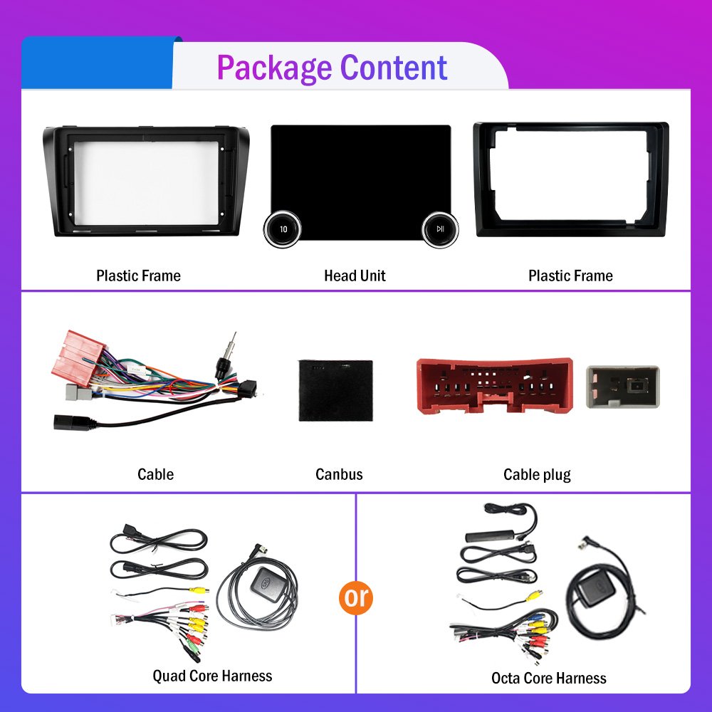 11.8Inch 2Din Android Car Radio For Mazda 3 2004-2010 2K QLED Screen Car Stereo Car DVD Player Carplay Android Auto