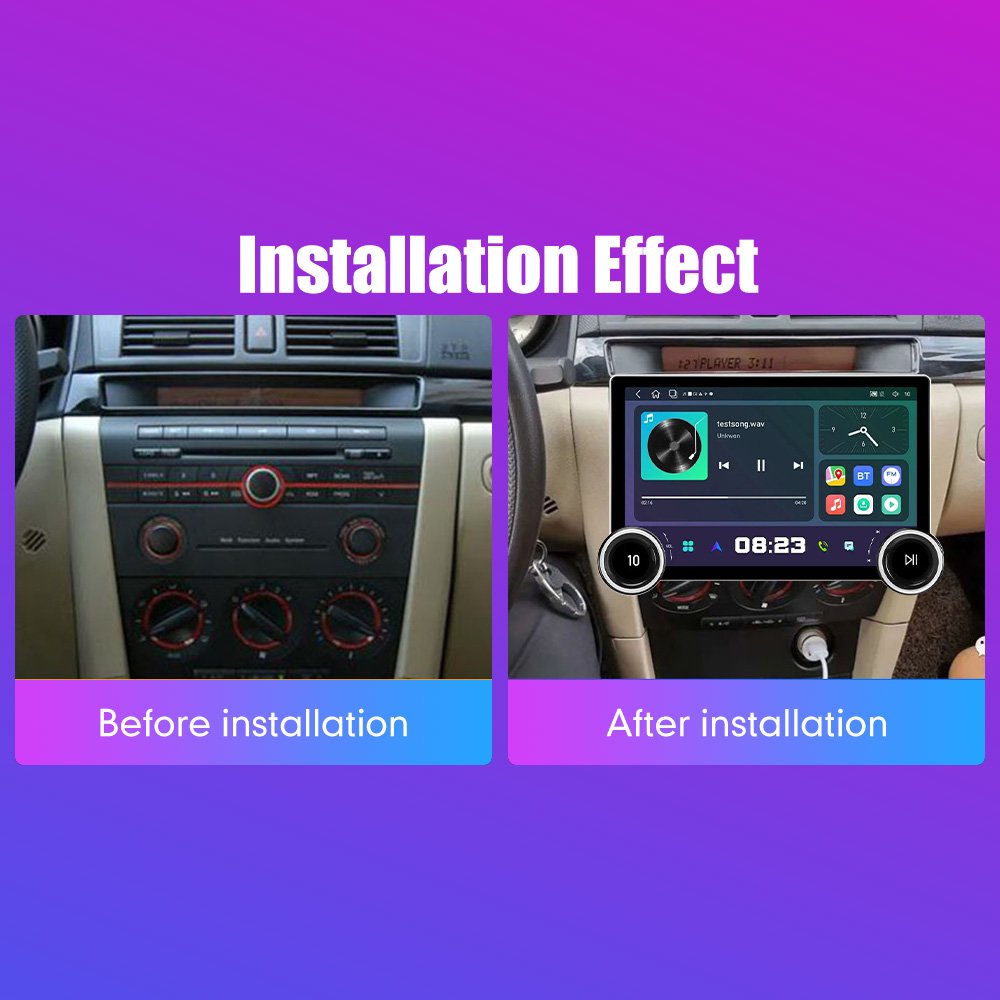 11.8Inch 2Din Android Car Radio For Mazda 3 2004-2010 2K QLED Screen Car Stereo Car DVD Player Carplay Android Auto