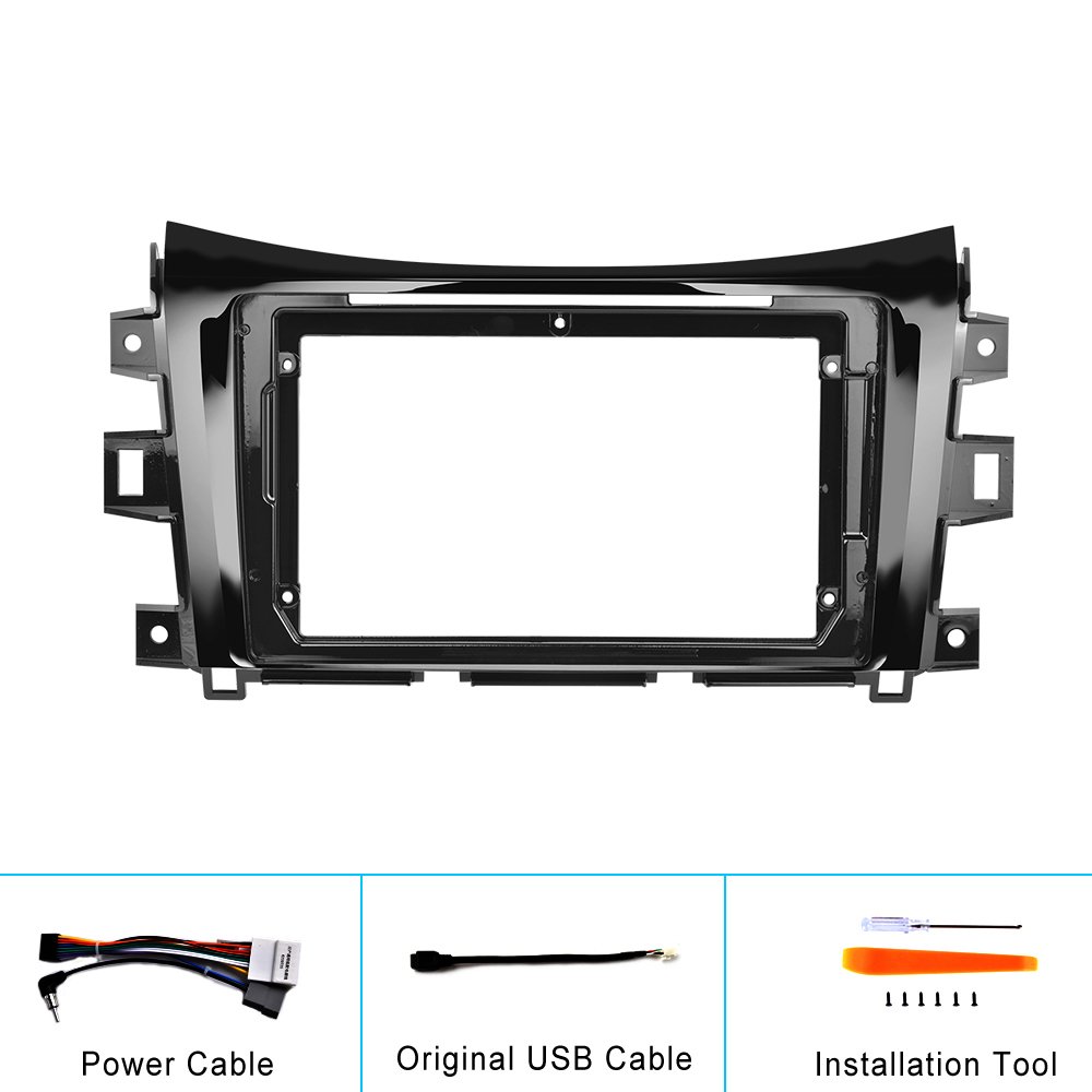 Podofo 9'' Car Radio Wiring Harness Android Frame Dashboard Installation Kits For Nissan NAVARA/TERRA 2017