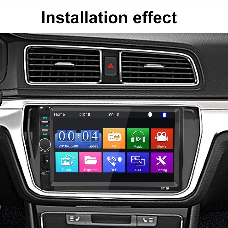 7'' Screen with Backup Rear View Camera Car Stereo Radio DVD Player MP5 Multimedia Double Din with Carplay and Android Auto