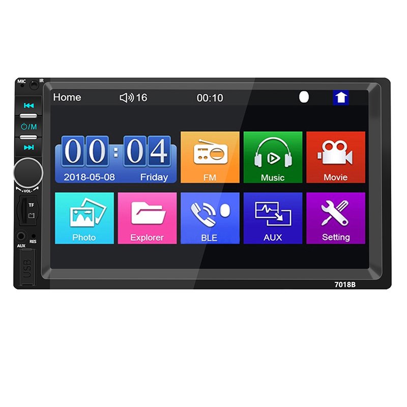 7'' Screen with Backup Rear View Camera Car Stereo Radio DVD Player MP5 Multimedia Double Din with Carplay and Android Auto