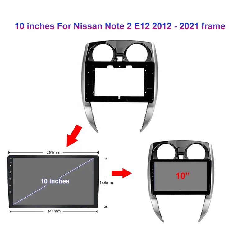 10 Inch Android Car Radio Carplay Auto Audio For Nissan Note 2 E12 2012 - 2021 Frame Gps Car Navigation Stereo