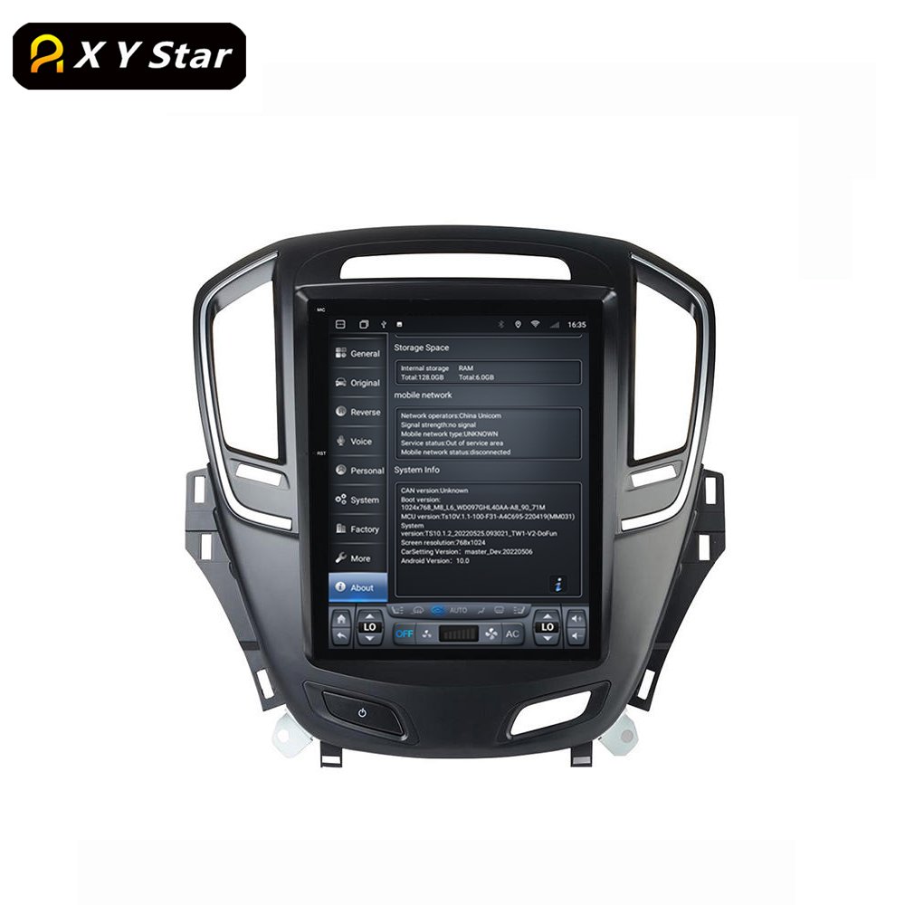 XYstar Vertical Touch Screen 10.4 Inch 8+256 Android Car Dvd Video Player Car Radio For Opel Insignia Buick Regal 2014