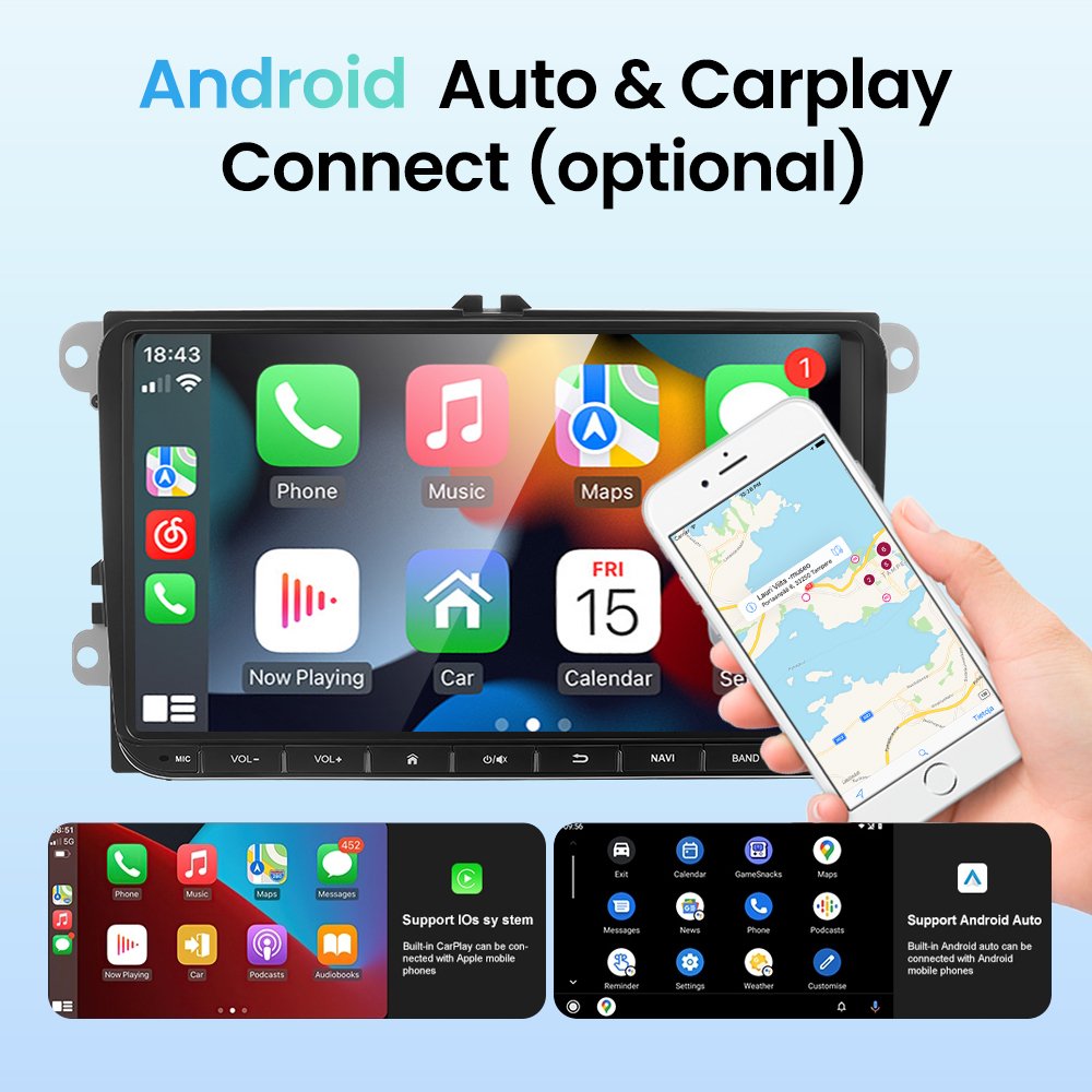 New Radio Android 2 Din Multimedia Car Player For VW / Volkswagen Skoda Octavia golf 5 6 touran passat B6 polo Jetta Coche