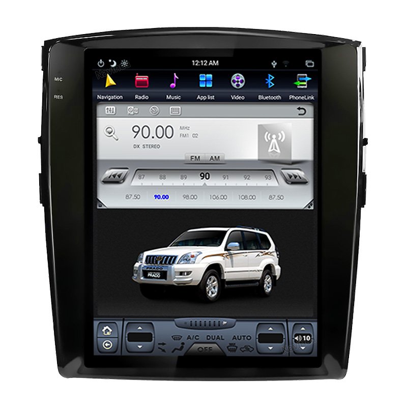 Navihua 12.1'' android 9.0 car dvd player for MITSUBISHI pajero V97 V93 v98 for tesla style vertical screen music GPS navigator