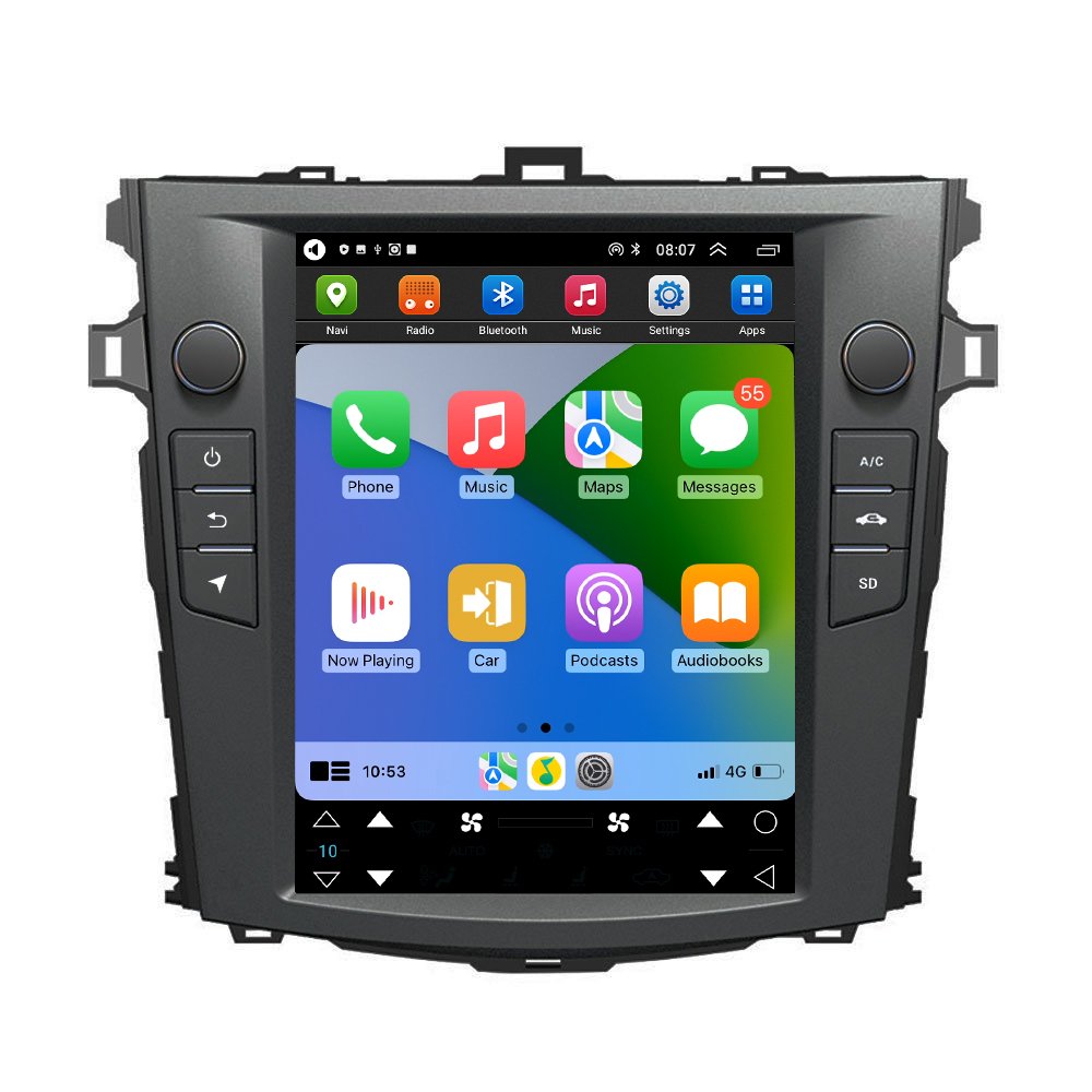10.4Inch Android 2din Car Radio Navigation GPS Multimedia Video Player For Toyota Corolla 2008 - 2012 with Carplay WIFI