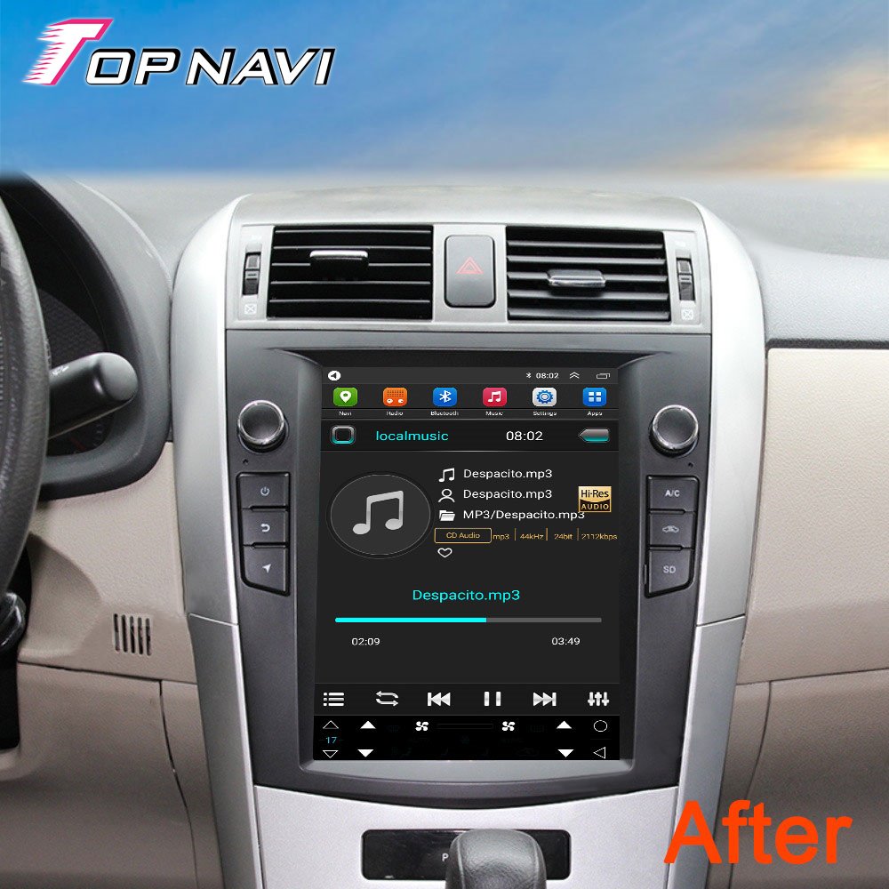 10.4Inch Android 2din Car Radio Navigation GPS Multimedia Video Player For Toyota Corolla 2008 - 2012 with Carplay WIFI