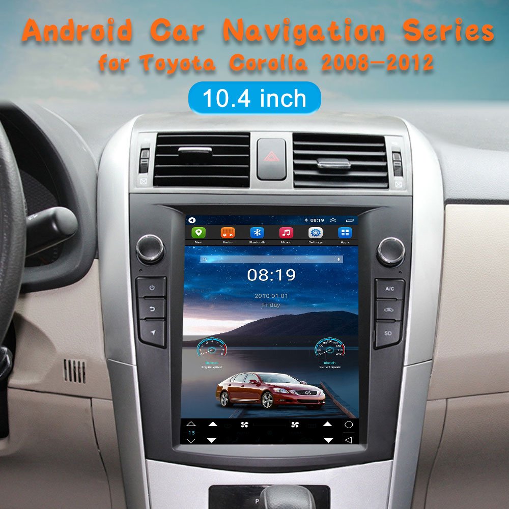 10.4Inch Android 2din Car Radio Navigation GPS Multimedia Video Player For Toyota Corolla 2008 - 2012 with Carplay WIFI
