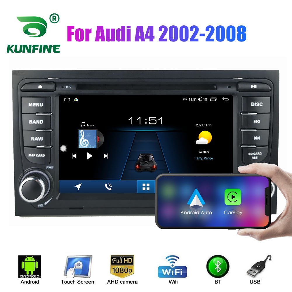 2 Din Android Car Radio For Audi A4 2002-2008 Car Stereo Automotive Multimedia Video DVD Player GPS Navigation Carplay