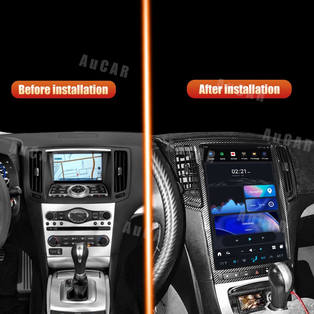 AuCar 14.4" Android 11 Tesla Screen Car Radio Video Android Stereo Car GPS For Infiniti G37 2007-2013 Car Multimedia DVD Player