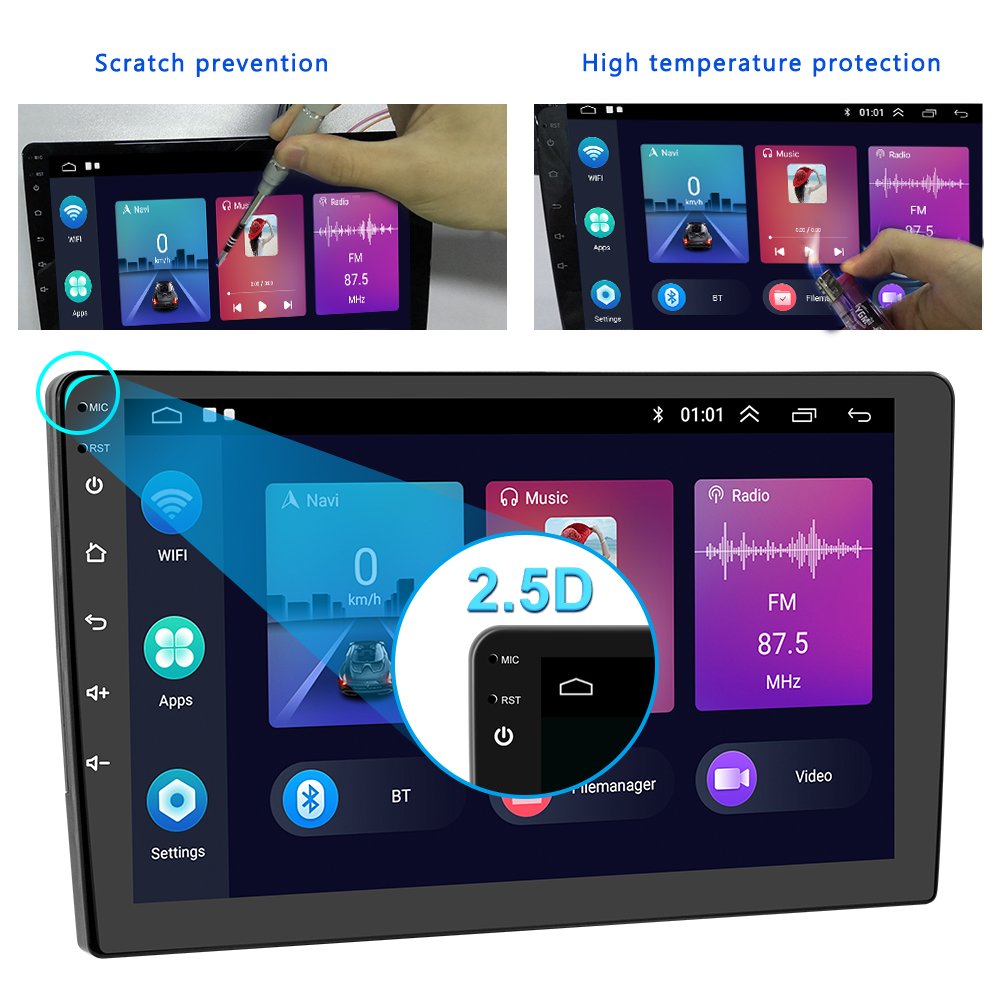 Podofo Autoradio 2 Din Android Car Radio 9 Inch For Mercedes Benz C-Class/CLK 2002-2004 Carplay Android Auto BT GPS WiFi