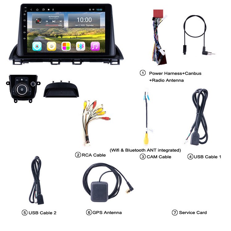 For Mazda 3 Axela 2013-2018 Android Auto Dvd Player 9 inch Touch Screen Monitor Car Multimedia Video Player