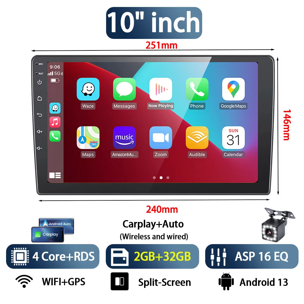 Universal Car DVD Player All inch All RAM ROM IPS QLED car radio android touch screen radio android screen player