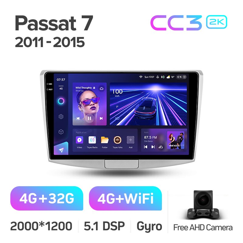 TEYES CC3 2K Car DVD Player For Volkswagen Passat 7 B7 NMS 2011 - 2015 10.2 Inch Android Navigation Car DVD Player