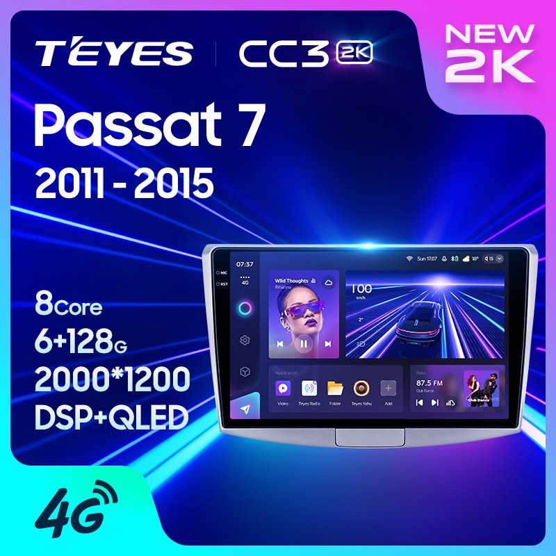 TEYES CC3 2K Car DVD Player For Volkswagen Passat 7 B7 NMS 2011 - 2015 10.2 Inch Android Navigation Car DVD Player