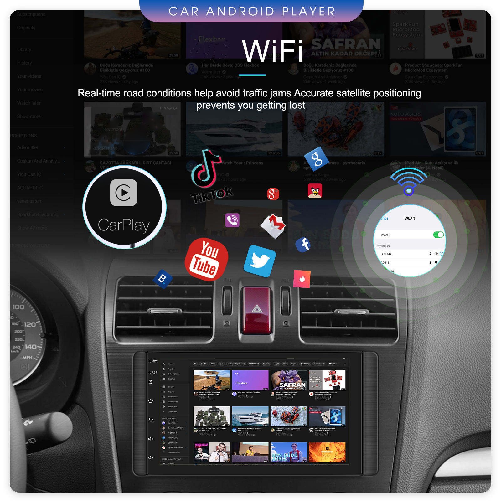 Factory Quad-Core 64GB 7/9/10 Inch Navigation Stereo Android Audio Multimedia Touch Screen Car Auto Radio DVD Player Carplay