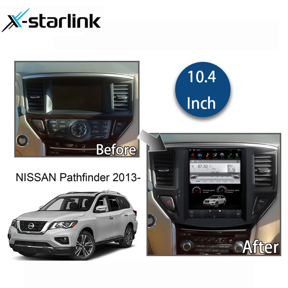 XYstar 10.4 Inch Android Gps Navigation Stereo Car Video Car Dvd Player For Nissan Pathfinder 2012-2020 vertical screen
