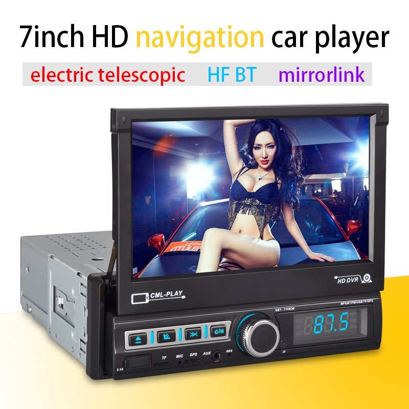 Car Mp5 Player 7 Inch 1Din Touch Screen Electronics Carplay Android Auto GPS navigation BT USB FM Rear View Car DVD Player