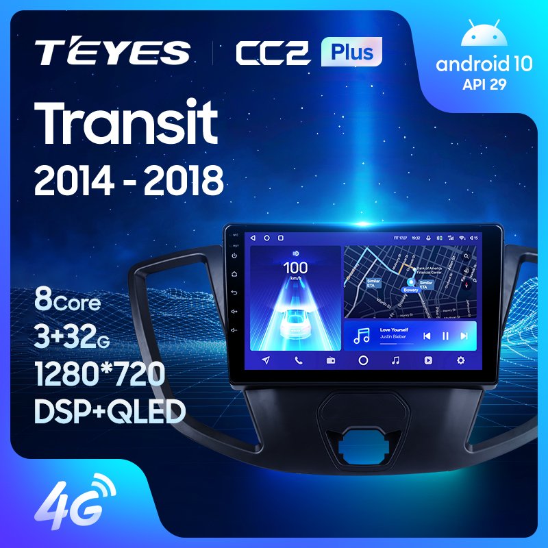 TEYES CC2 PLUS Car DVD Player For Ford Transit Van L3H2 2014-2018 9 Inch Car GPS Navigation DVD Player