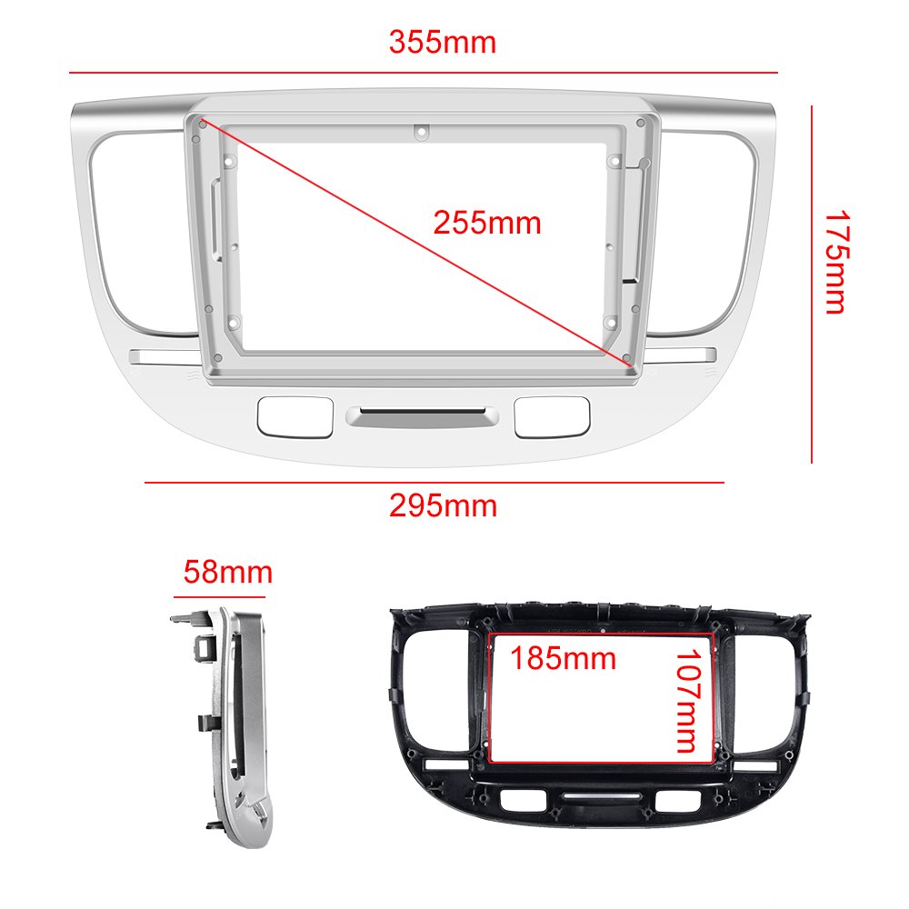 (USA Stock) Podofo 9'' Android Car Radio Carplay Android Auto GPS RDS HIFI Support AHD Cam For Kia RIO 2007 (Silver)