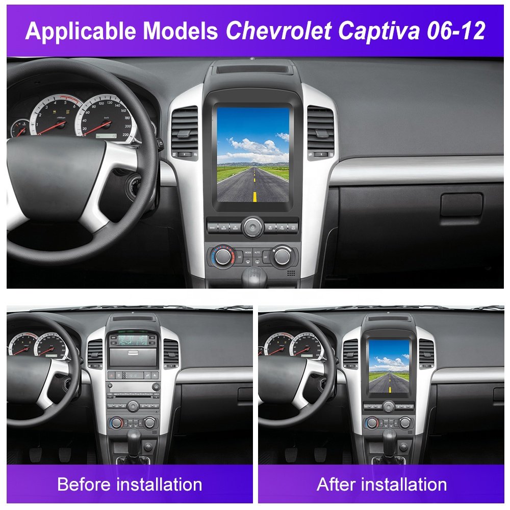 Podofo 9.7" Android 13 Car Stereo Car Radio For Chevrolet Captiva 2006-2012 With Carplay Android Auto GPS Wifi Hifi FM RDS