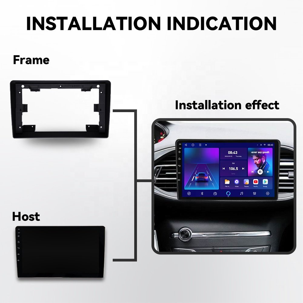 Android 12 Car Radio 9/10 inch Car Stereo Touch Screen Carplay Car Multimedia Player for Peugeot 406 407 207 208 3008 307 308