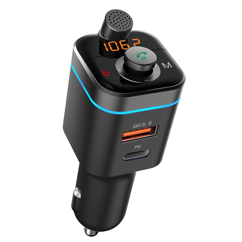 Hot Selling Good Quality Dual USB Charging PD 18W QC 3.0 Car Charger Universal Mp3 Player Bluetooths Transmitter Handsfree Kit