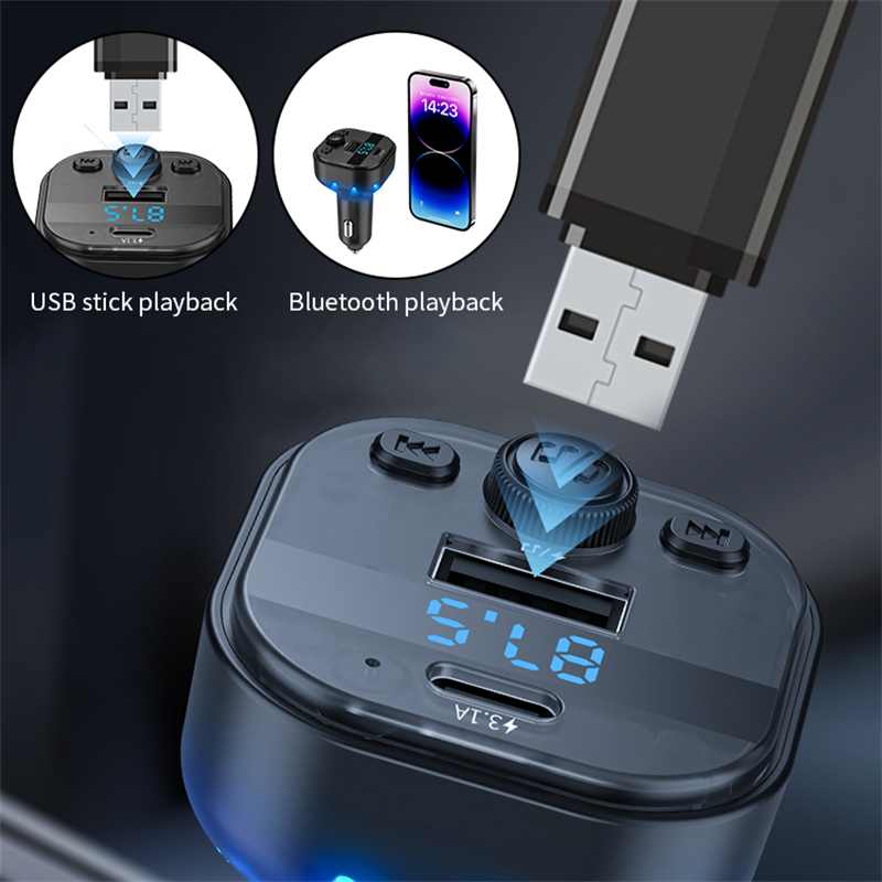 2025 Car Kit Handsfree Fm Transmitter Mp3 Audio Transmitter Bluetooth Car Kit With Fm Transmitters Car Mp3 Player Price