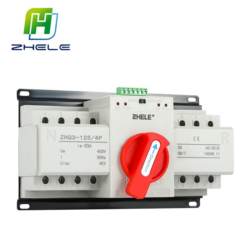 400VAC 63A 100A 125A 2p 3p 4p Three-phase Dual Power Automatic Transfer Switch Solar Generator Automatic Transfer Switch ATS