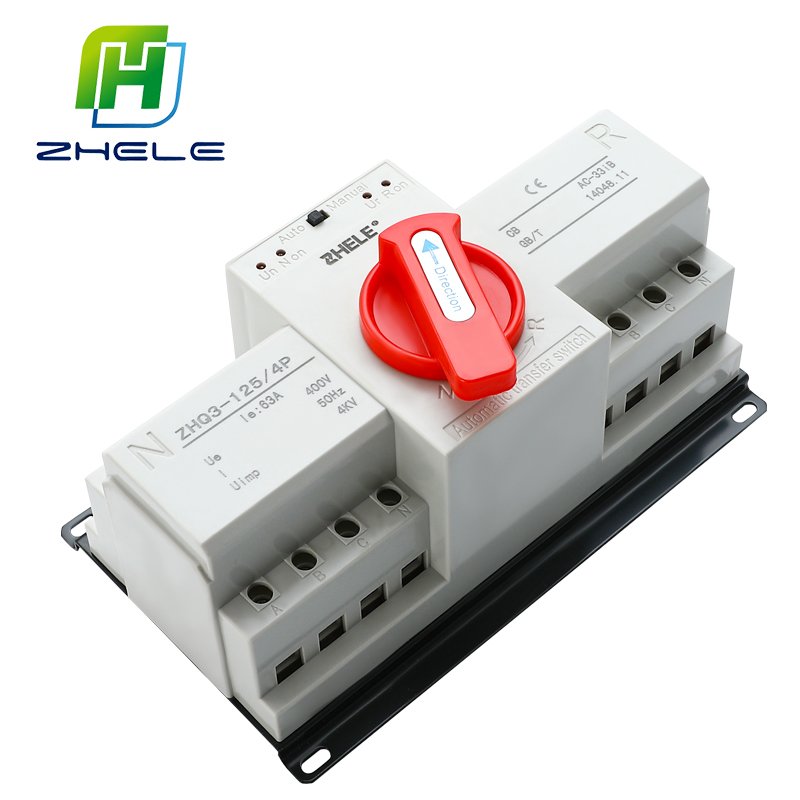 400VAC 63A 100A 125A 2p 3p 4p Three-phase Dual Power Automatic Transfer Switch Solar Generator Automatic Transfer Switch ATS