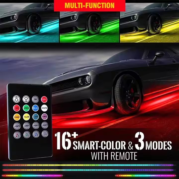 Car LED Chassis Light Modification Colorful Voice-controlled Atmosphere Light Bluetooth APP Decorative Light bar