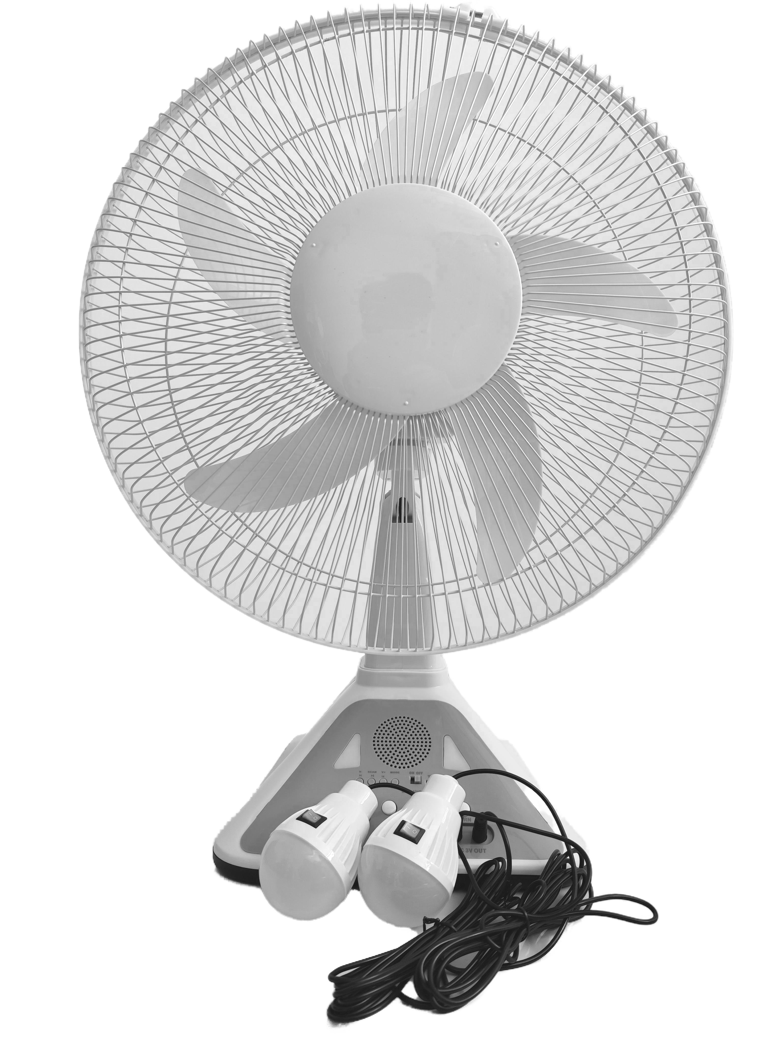 16-Inch Oscillating Reverse Rotating All-In-One Portable Solar Powered Desk Wall Fan 5 Wind Speed Outdoor Use Easy Table Car RV