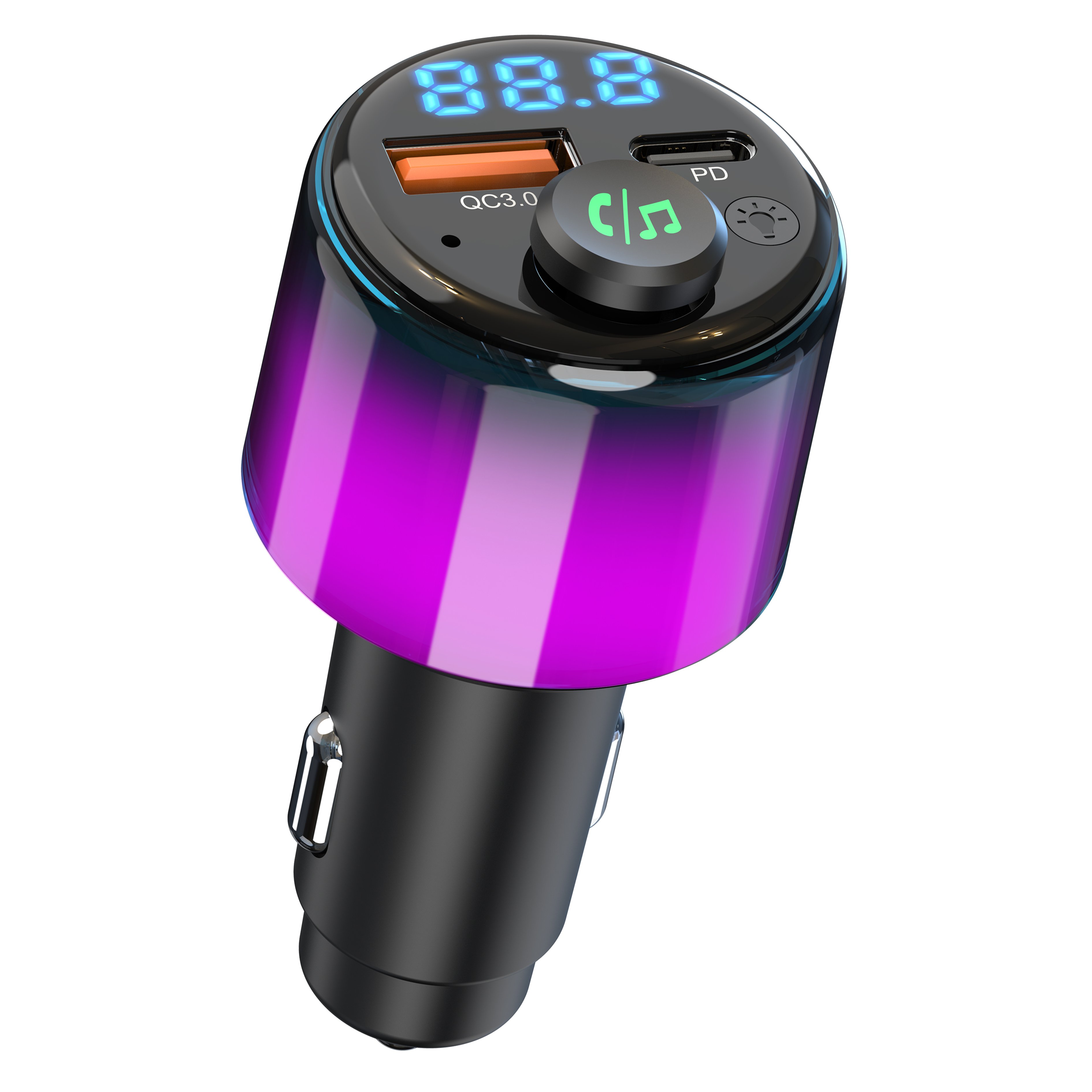 Wireless in-Car Bluetooth FM Transmitter Radio Adapter Car Kit Supports USB Car Charger